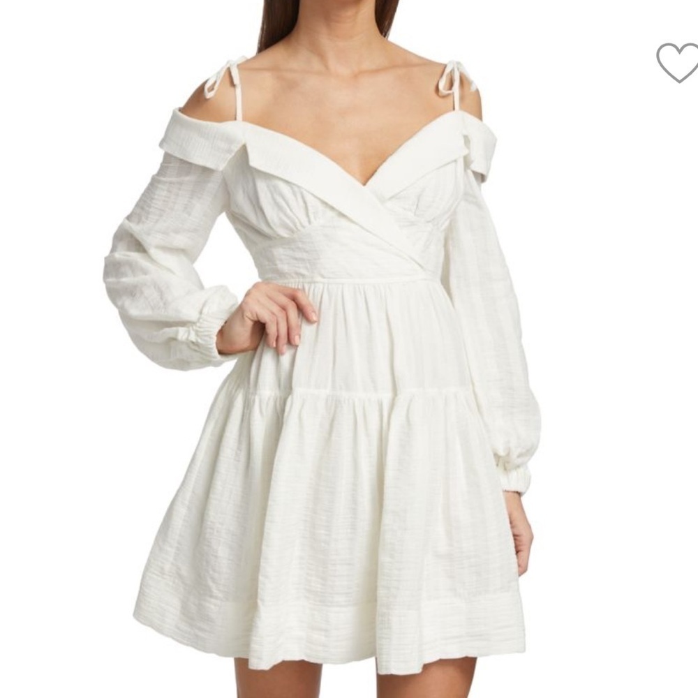 JONATHAN SIMKHAI Bahari Off-Shoulder Minidress off white